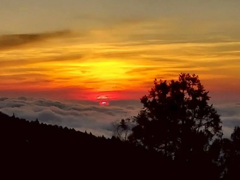 阿里山賓館日落景色。美國紐澤西房客Peter Inn授權提供