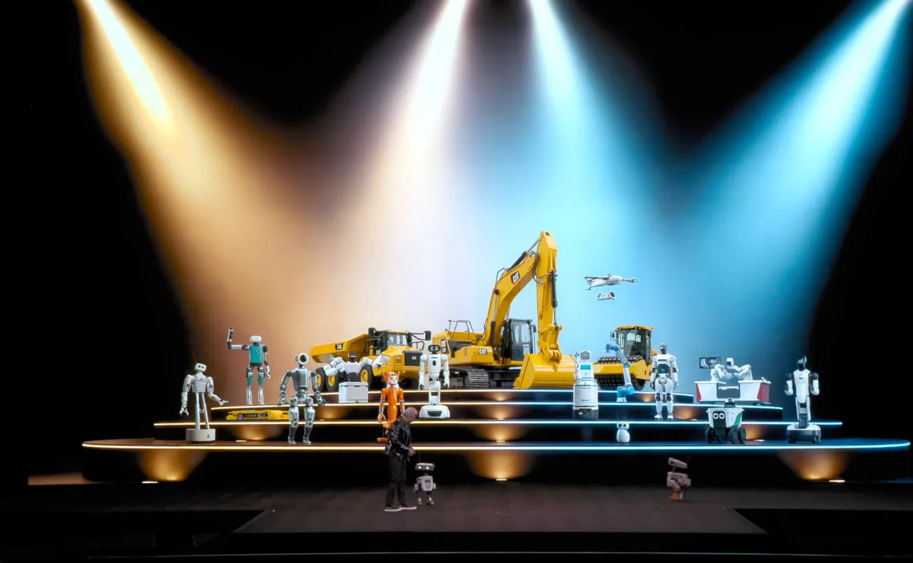 黄仁勋强调，机器人产业的生态系已经成形。翻摄自辉达官方YT