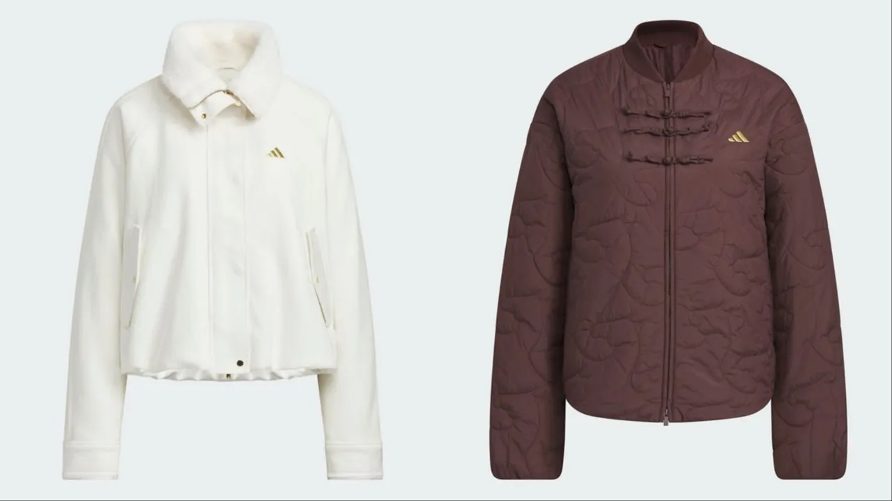 adidas女款雙面穿外套（左）5690元、新中式外套（右）4290元。品牌提供