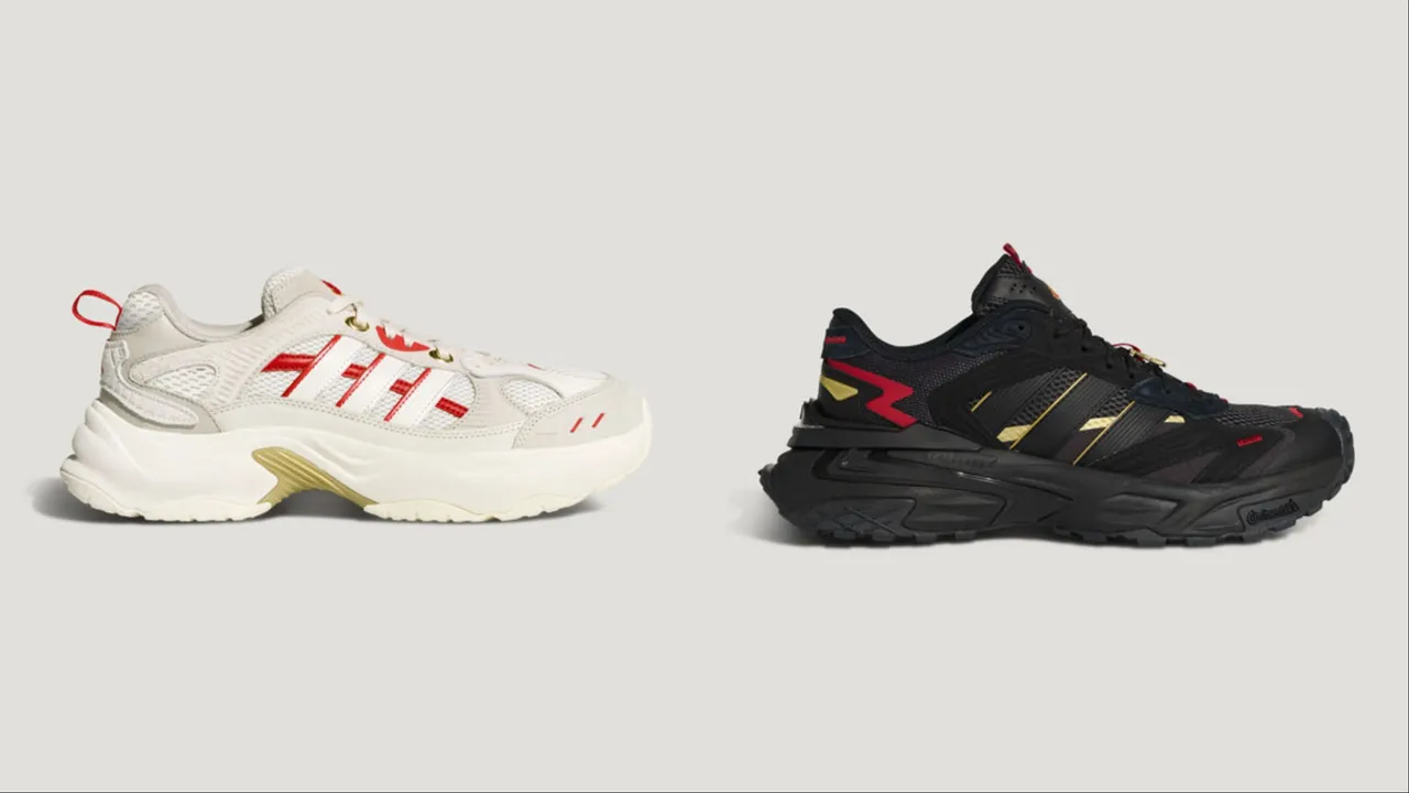 adidas FIN PULSE CNY鞋款（左）3690元、XLG STROM EDGE CNY鞋款（右）4290元。品牌提供