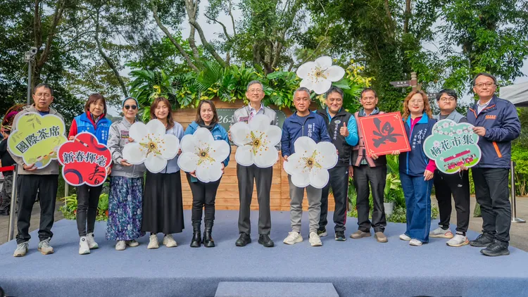 王明鉅今天出席「2026角板山行館園區梅花季」開幕活動。桃園市府提供