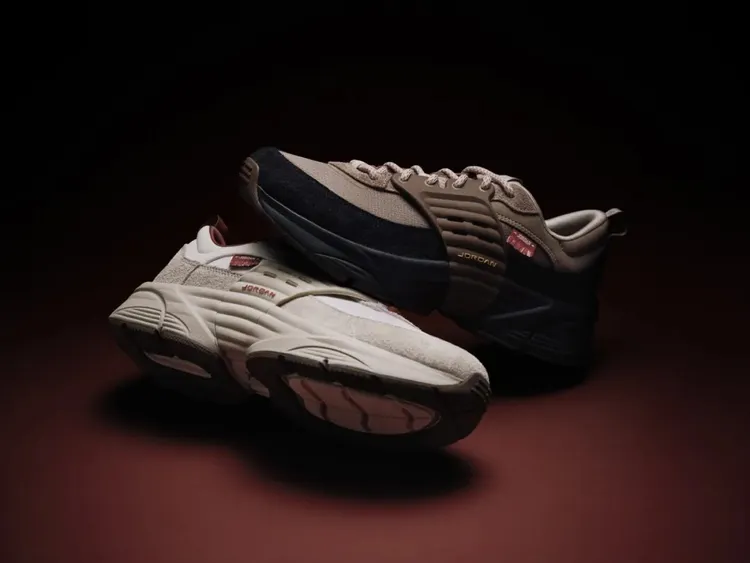 千禧復古風格的Jordan Trunner O_S漫遊飛翼鞋款，以馬年主題配色點亮街頭造型。品牌提供