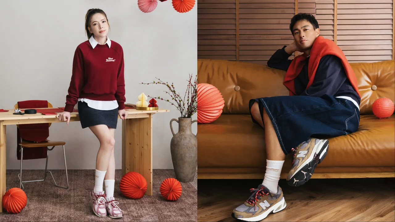 許瑋甯（左）、楊祐寧（右）一同拍攝New Balance新春形象大片。品牌提供