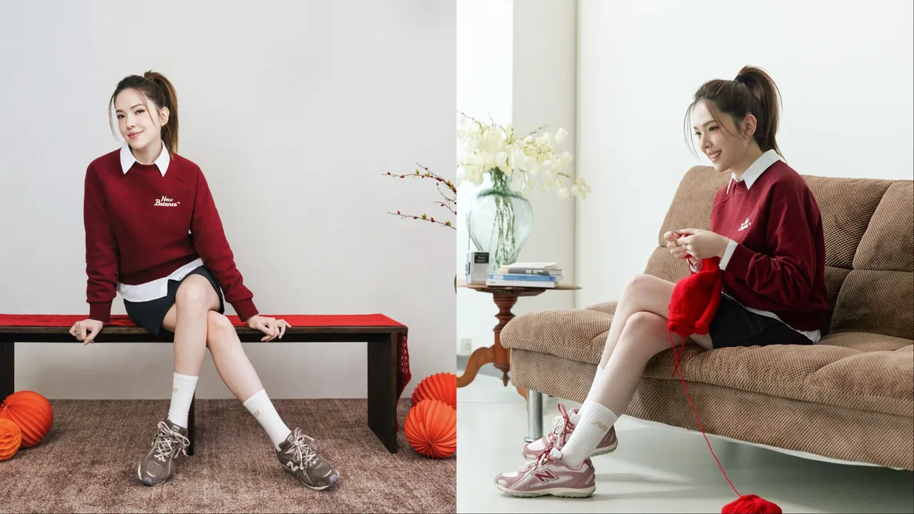 許瑋甯以SDS系列短版上衣搭配粉色、棕色系的204L。品牌提供