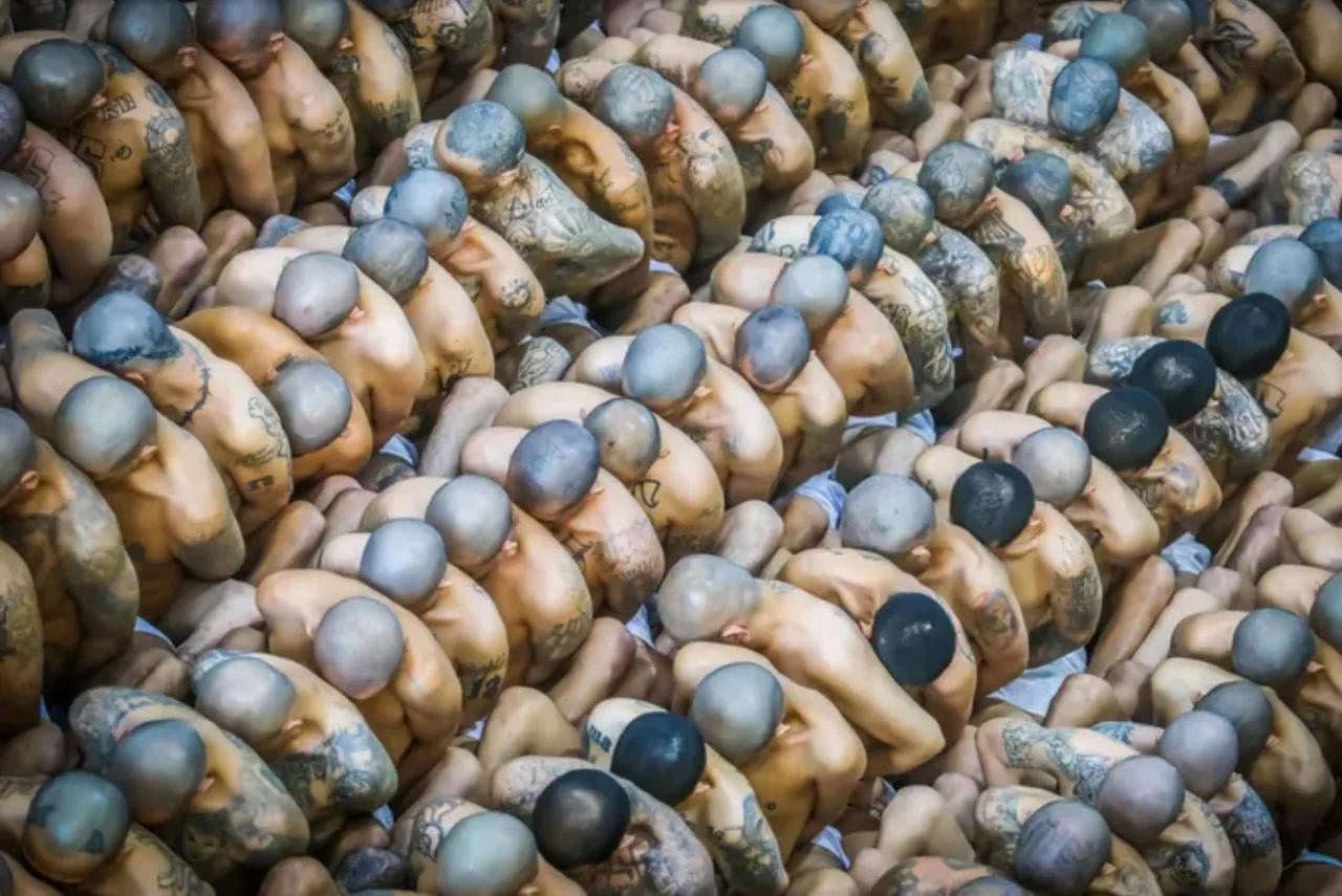 被關押在薩爾瓦多的委內瑞拉黑幫「阿拉瓜火車」囚犯。資料照片