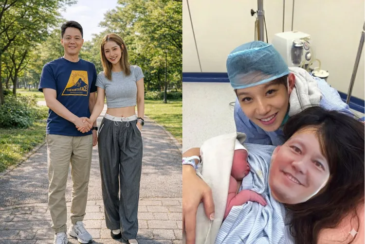 楊皓如表示，如果預言成功，之後的陪產照就會不一樣了，並曬出模擬陪產照。翻攝楊皓如臉書