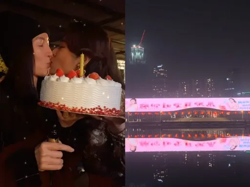 林心如生日「啵了」楊謹華　喜收114位粉絲大屏應援