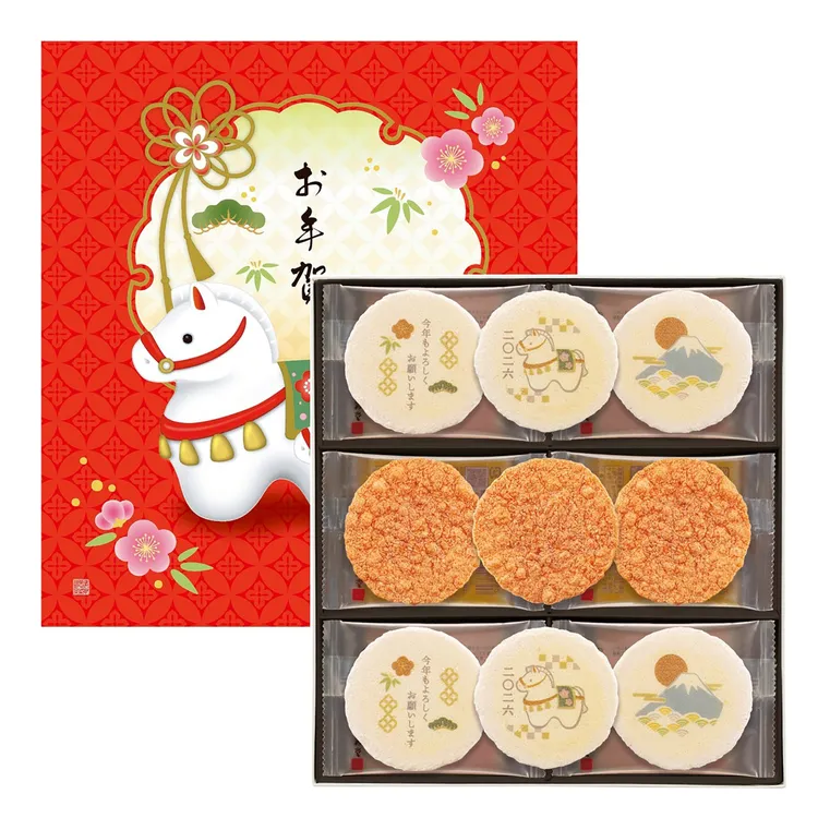 桂新堂馬年限定和風蝦煎餅祝賀綜合禮盒（18入）。業者提供