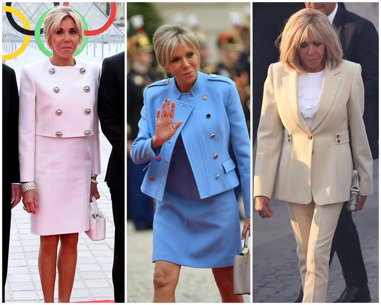 法國第一夫人碧姬馬克宏多次身著LV服裝。品牌提供