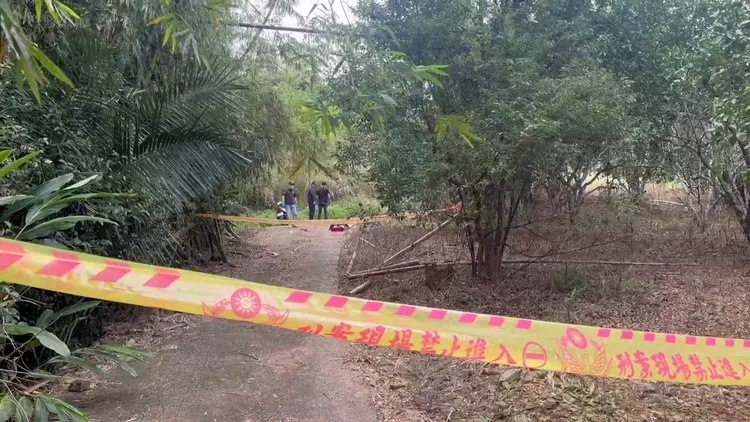 玉里山區樹林驚見全裸女屍景封鎖現場採證。民眾提供