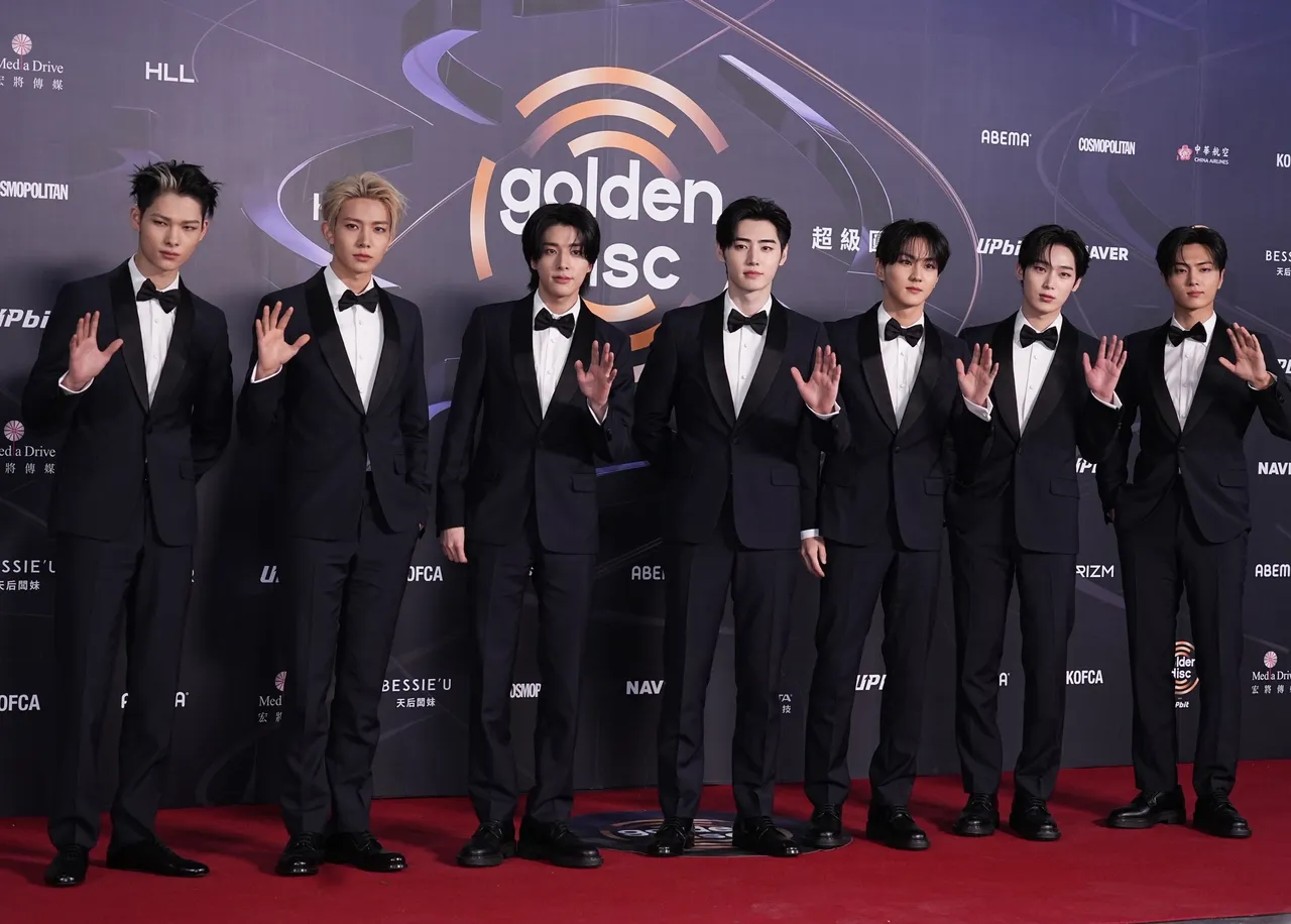 ENHYPEN 10日現身台北大巨蛋參加金唱片。彭欣偉攝