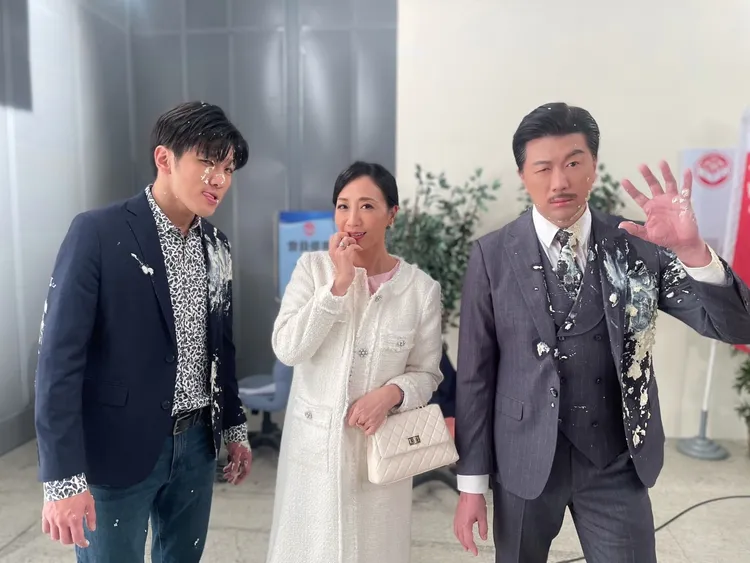 吳皓昇（右起）、潘奕如、吳政浩的報應戲，讓觀眾超解氣。民視提供