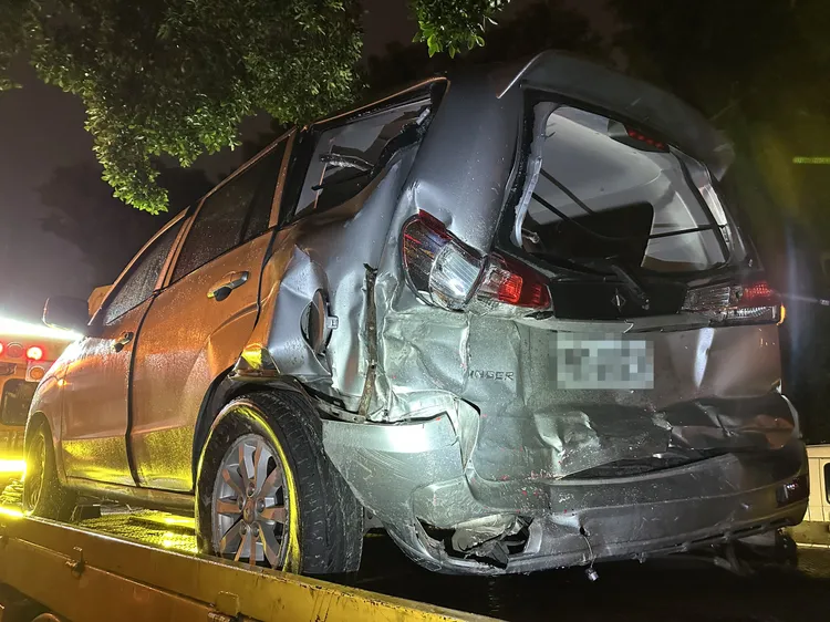 疑小客車變換車道不慎釀禍。國道警方提供