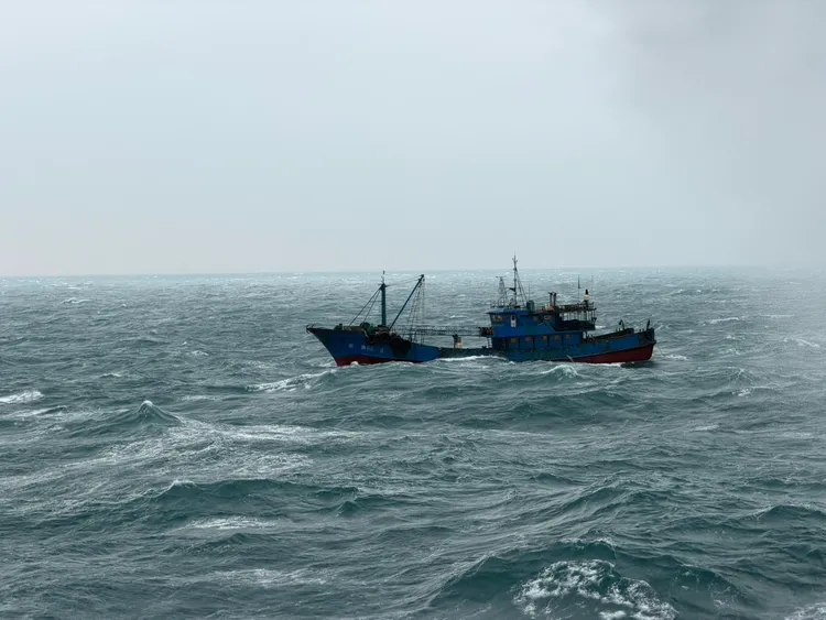 海巡署發現越界的中國漁船。海巡署提供