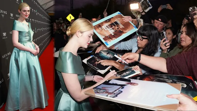 艾兒芬妮幫影迷簽名。翻攝psfilmfest IG