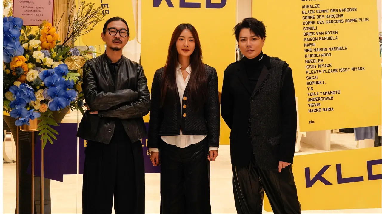 KLD執行長伊東健太（左起）、吳速玲、設計師李佑群現身快閃店開幕。微風精品提供