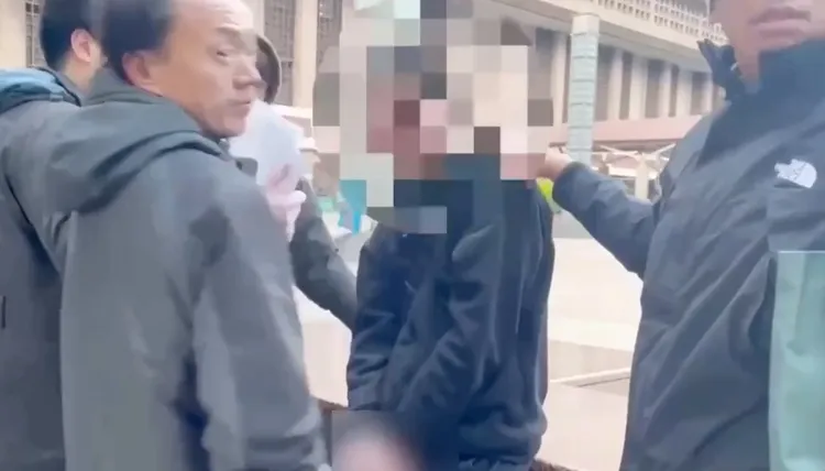 林男在北車附近落網。翻攝畫面