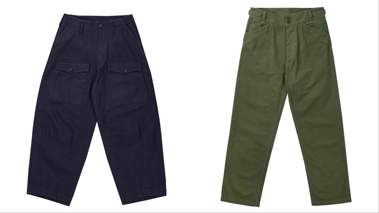 PORTER INTERNATIONAL X GERARD聯名多口袋工裝褲（左）1萬1500元、聯名經典工裝褲（左）9900元。品牌提供