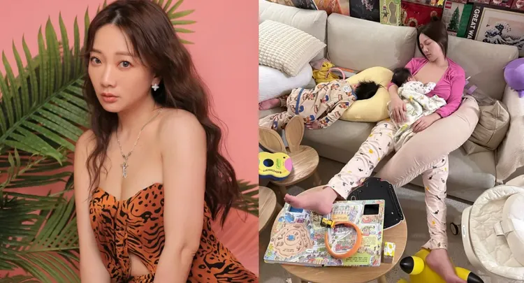 玉兔分享育兒累到睡著的家居照。翻攝玉兔IG