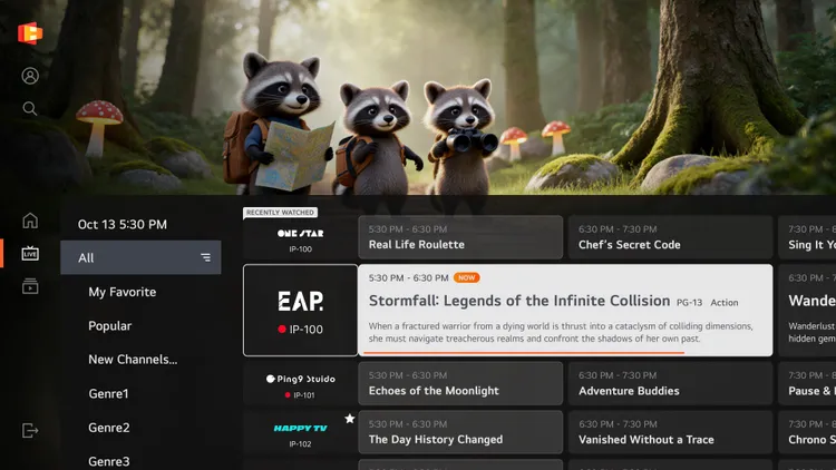 LG Channels採用FAST模式，以頻道形式呈現串流內容。LG提供