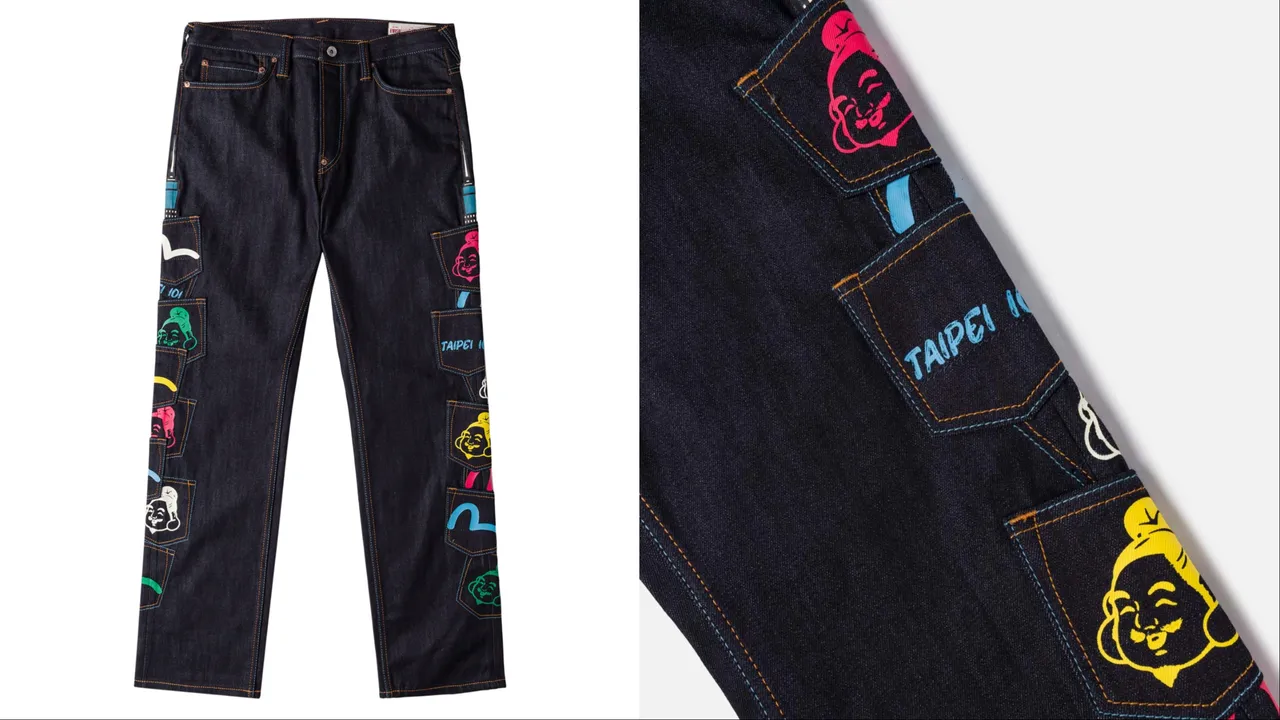 EVISU X 台北101多口袋牛仔裤，1万3500元。品牌提供