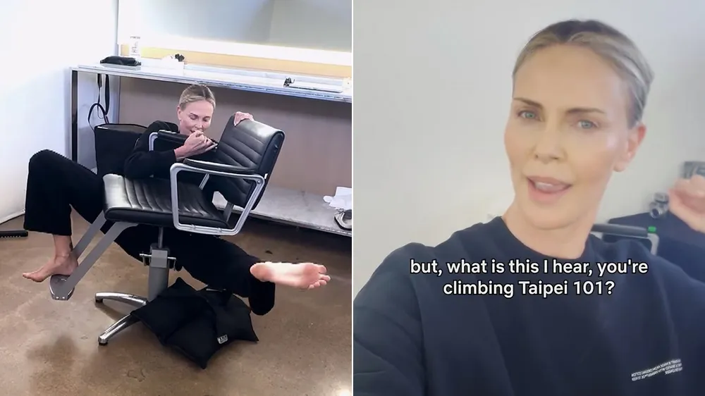 莎莉賽隆「聽說你爬台北101」　她秀一手「椅子攀岩」對決霍諾德