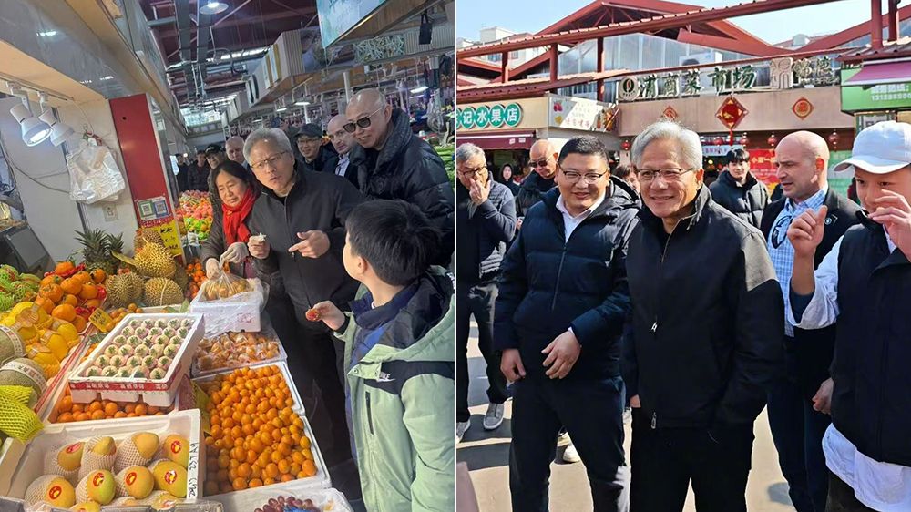 黃仁勳逛上海市場 媒體人:捨皮衣改穿「司局級夾克」為H200很拼