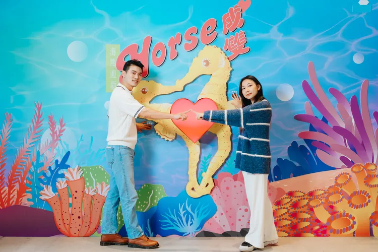 「Horse來電」考驗情侶的默契。台中海洋館提供