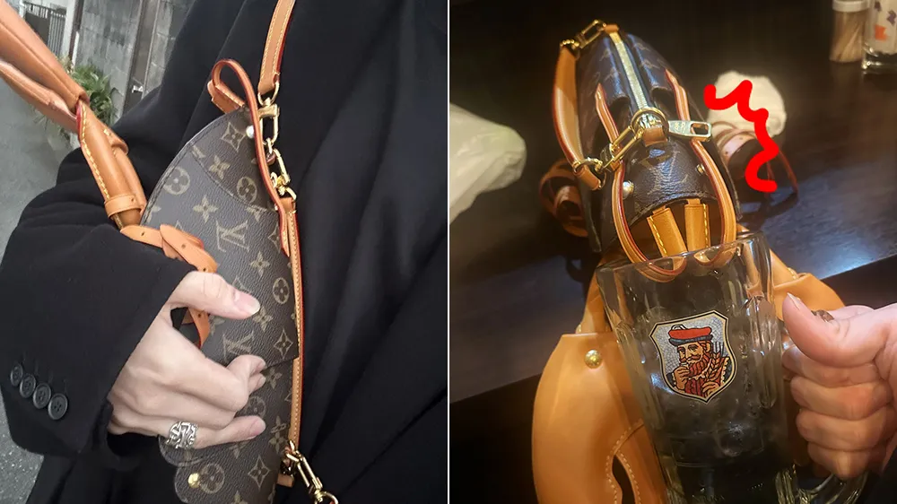 aki與LV龍蝦包。翻攝自aki X