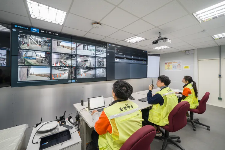 CCTV安全監控中心導入科技輔助。台積電提供