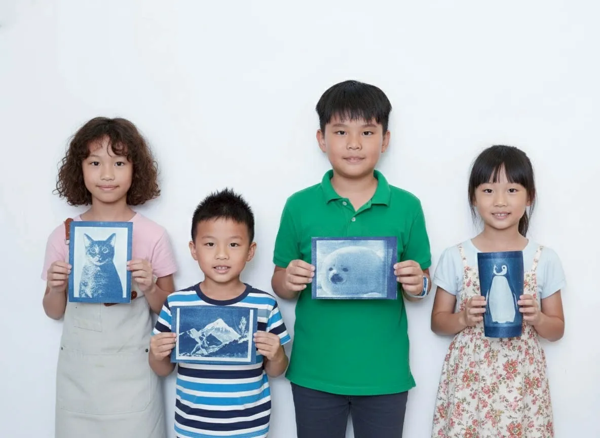 孩子将在老屋空间中，体验蓝晒影像、手机摄影、香氛创作、布偶缝制、绘画与手拉坏陶艺等实作课程。主办单位提供