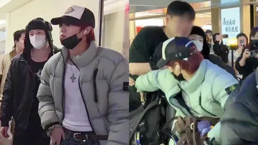 Stray Kids抵台方灿、HAN抱紧救援！经纪人险坐不上车超惊险 