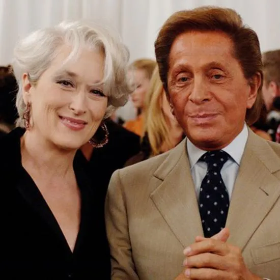 Valentino（右）在電影《穿著PRADA的惡魔》中與梅莉史翠普（左）同框。翻攝IG