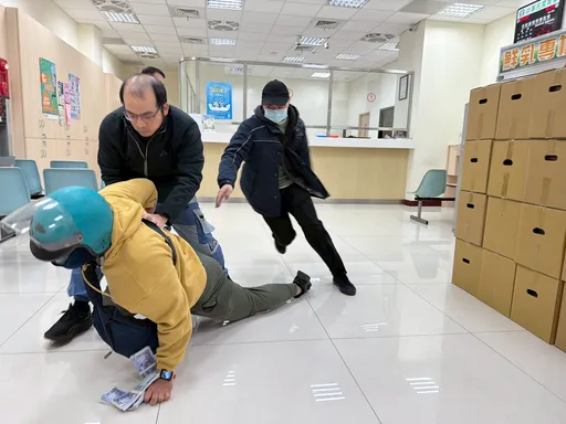 機警農會職員與智警勇擒搶匪　壢警防搶演練逼真