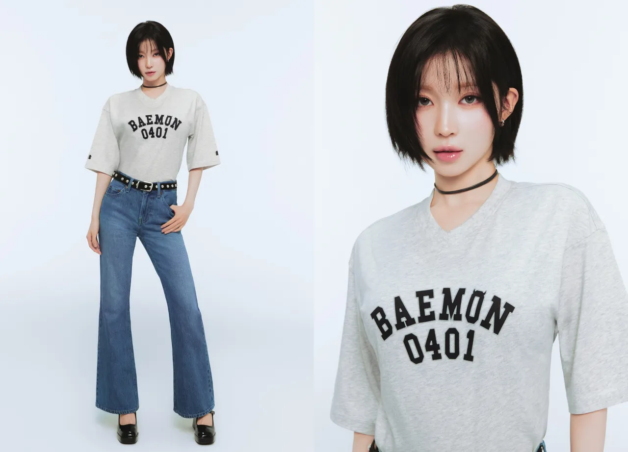 ASA（榎並杏紗）以修身丹寧褲穿出俐落感。品牌提供