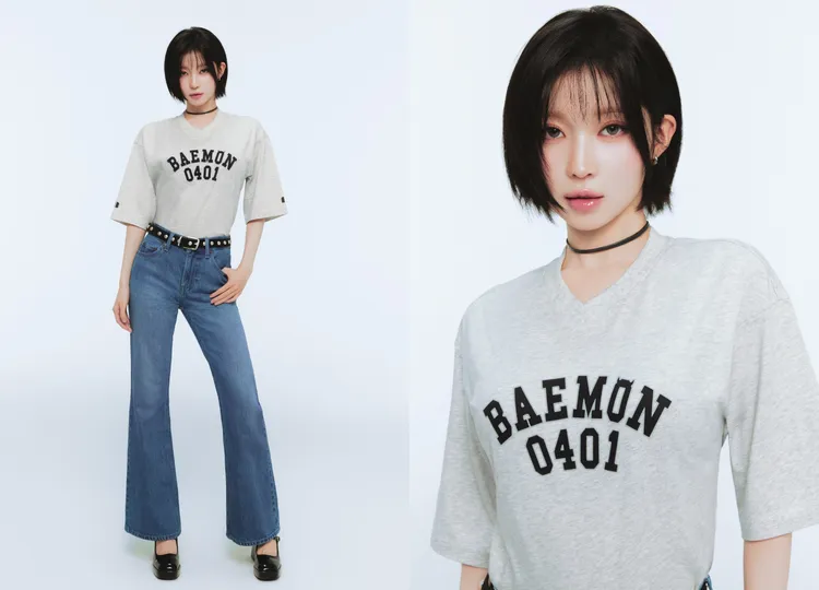 ASA（榎並杏紗）以修身丹寧褲穿出俐落感。品牌提供