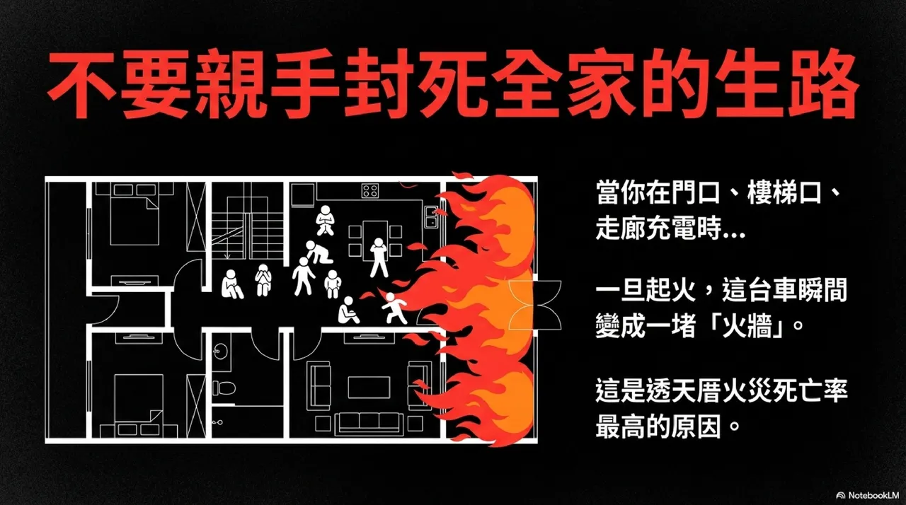 逃生出口不要堆放雜物。翻攝自消防神主牌臉書