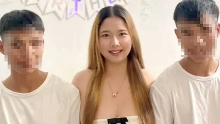 儂法與雙胞胎合照。翻攝自thairath online