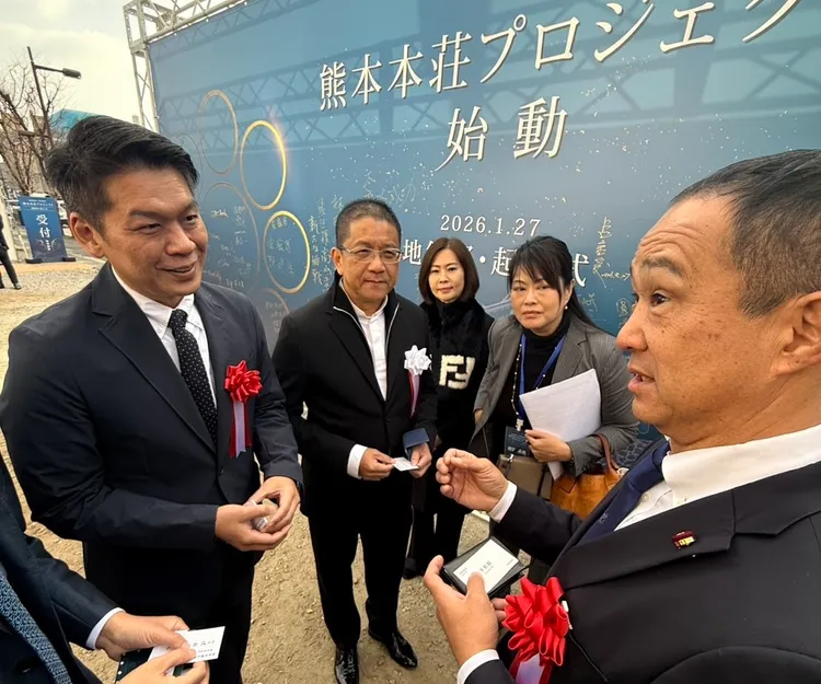 今日動土活動包括立法委員李柏毅(左)，日本重量級議員熊本縣議會澤田昌作(右)均蒞臨出席。葉家銘攝