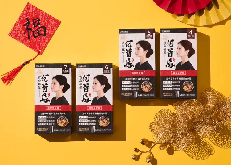 「何首烏護髮染髮霜」有四色，消費者可依照自己喜愛的髮色做選擇 。