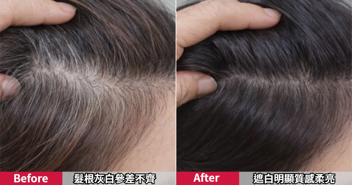 染前髮色不均，染後髮色均勻，髮質也變得更有質感。