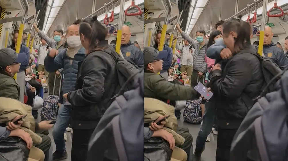 暴力地铁伯挥拳狠K后背包女乘客　影片热议！老板竟把她炒了