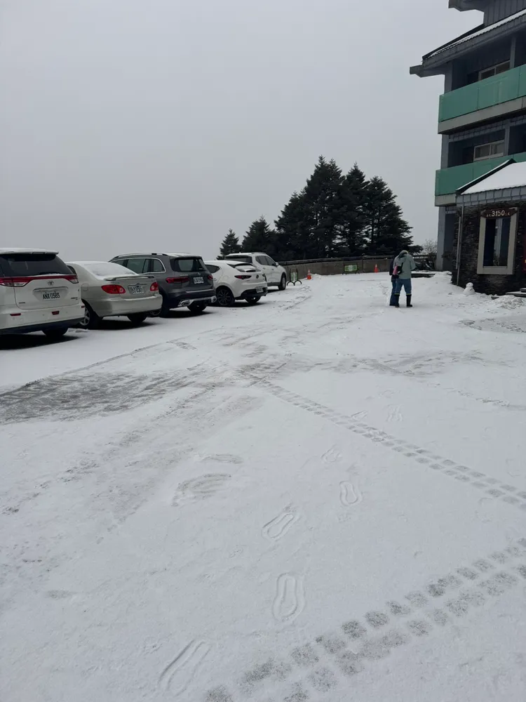 合歡山目前積雪1公分。林業保育署南投分署提供