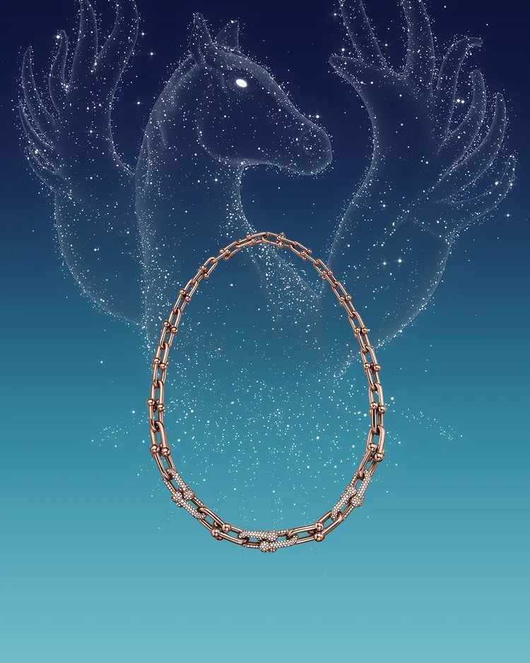 Tiffany 2026農曆新年形象視覺HardWear項鍊。品牌提供