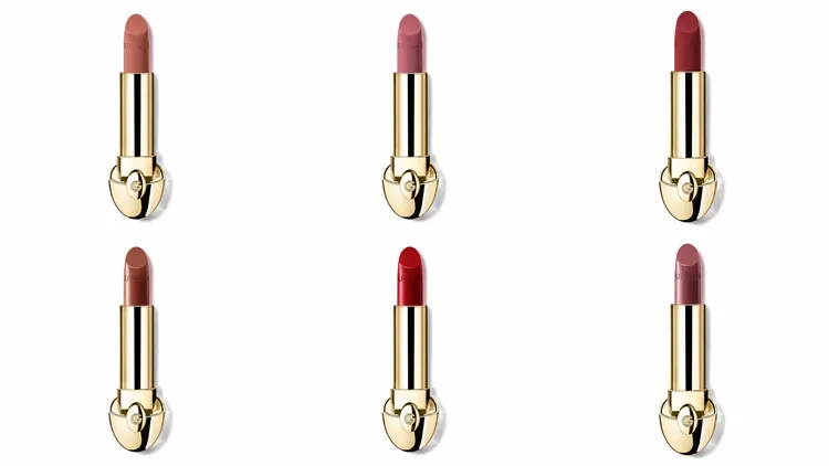 Rouge G紅寶之吻高訂唇膏，絲絨唇膏#303、#962、#205；緞光唇膏#12、#345、#759，各1450元。品牌提供