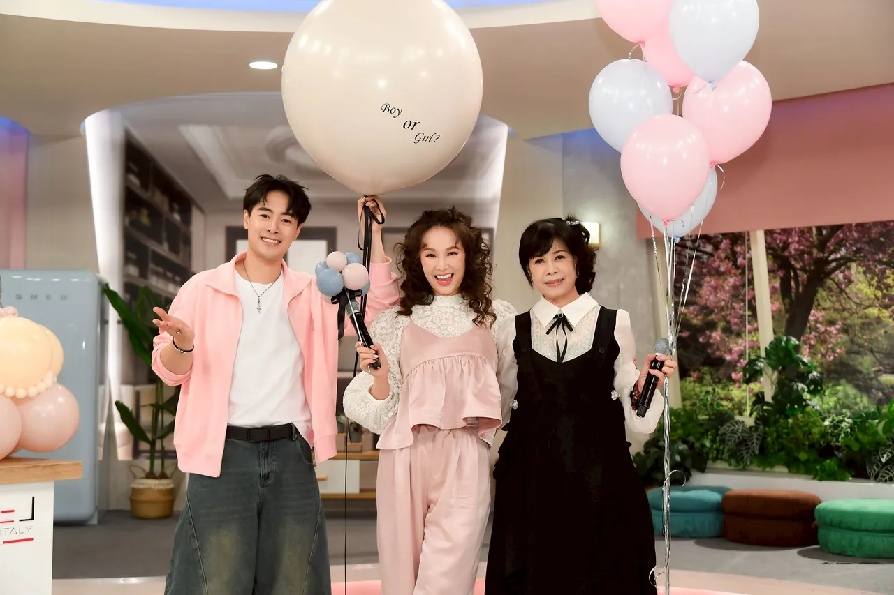 謝采吟（右起）今天錄張齡予、WISH朱宇謀主持的《健康零距離》。三立提供