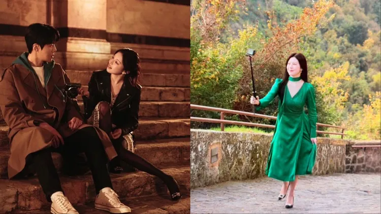 高允貞也頻繁搭配Roger Vivier花鑽高跟鞋。翻攝Netflixkr IG、翻攝網路