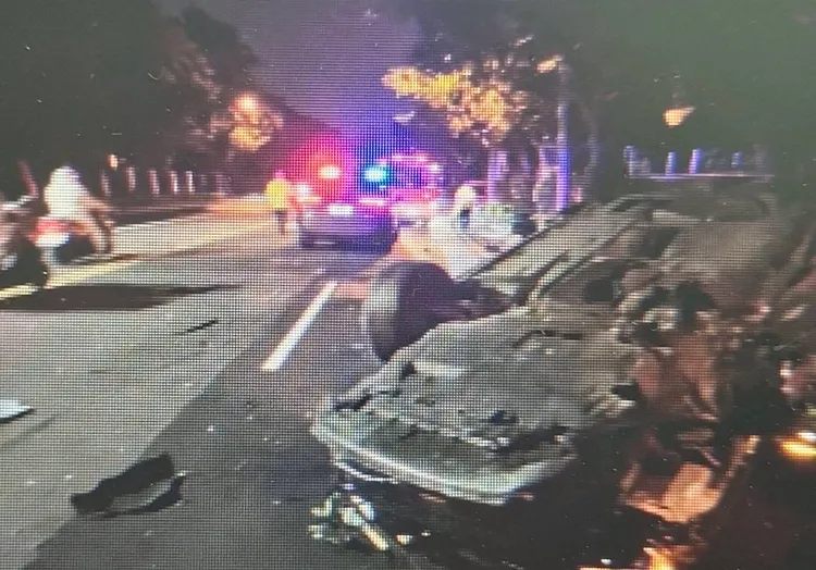 車禍現場。中壢警分局提供