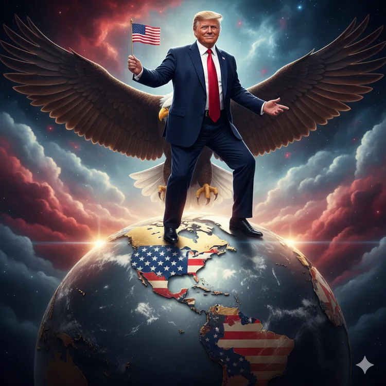 美國總統川普宣示，別的國家別想插手西半球事務。AI示意圖
