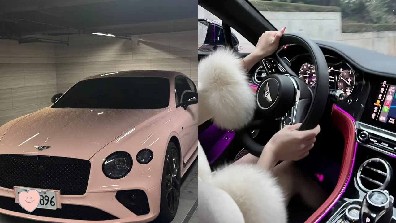 嚴凱泰女兒曬照開賓利、並非自家國產車，結果被網友酸爆。翻攝Threads